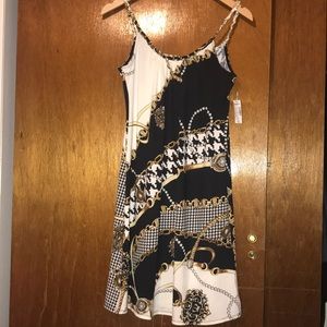 Multipattern mini cocktail dress